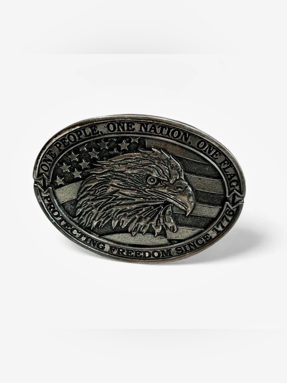 Exos by Montana Silversmith Patriotic USA Bald Eagle Flag Western Belt Buckle
